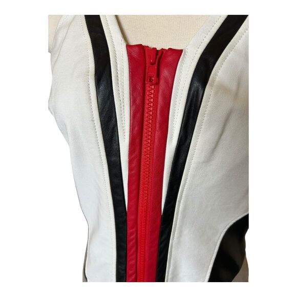 Helmet Lang Women’s Colorblock Sheath Dress Canvas Leather NWT Sz 4 RV $795 - Picture 3 of 8